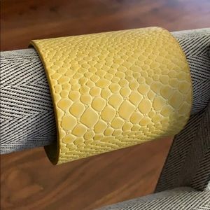 Yellow Snakeskin Cuff Bracelet